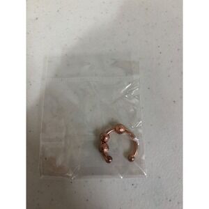 Womens Rose Gold Tone Faux Septum Ring Nose Hoop Fidget Beads‎
